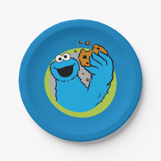 Cookie Monster Image Paper Plate (Front)