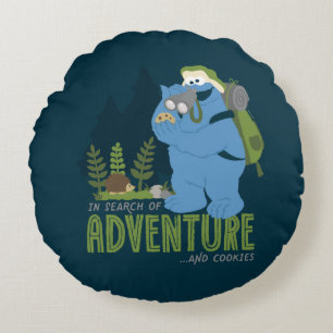Cookie Monster In Search of Adventure…And Cookie Round Cushion