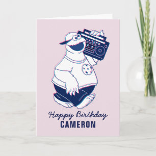 Cookie Monster Jamming with the Boom Box Card