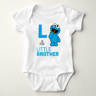 Cookie Monster   L is for Little Brother Baby Bodysuit