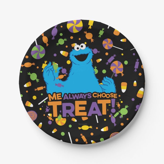 Cookie Monster - Me Always Choose Treat Paper Plate (Front)