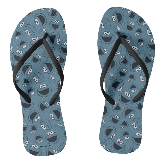 Cookie Monster | Me Hungry Pattern Flip Flops (Footbed)