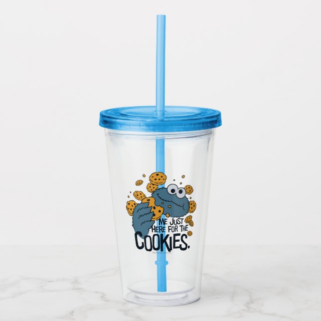 Cookie Monster | Me Just Here for the Cookies Acrylic Tumbler (Front)