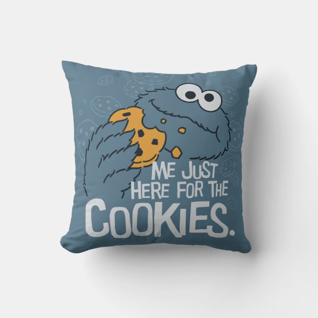 Cookie Monster | Me Just Here for the Cookies Cushion (Front)