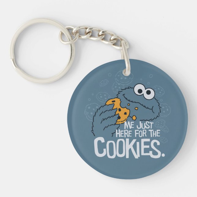 Cookie Monster | Me Just Here for the Cookies Key Ring (Front)