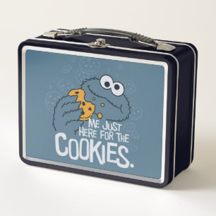Cookie Monster Me Just Here for the Cookies Metal Lunch Box