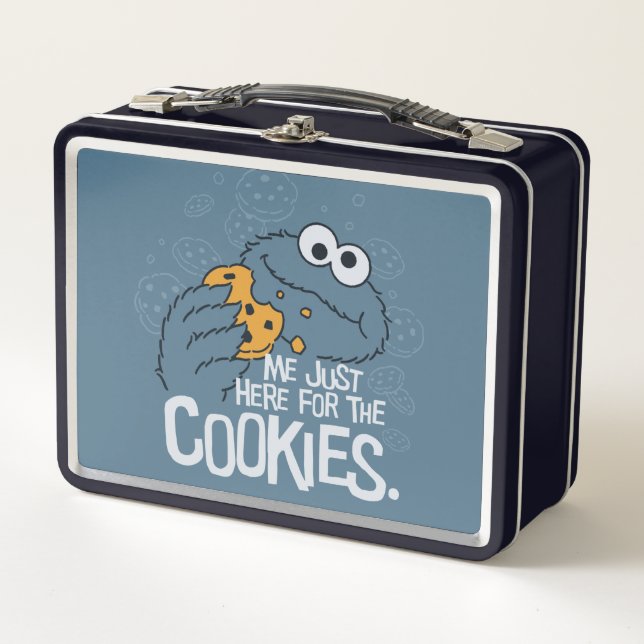 Cookie Monster | Me Just Here for the Cookies Metal Lunch Box (Front)