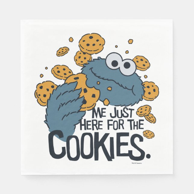 Cookie Monster | Me Just Here for the Cookies Napkin (Front)