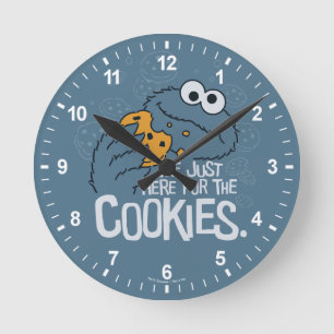 Cookie Monster Me Just Here for the Cookies Round Clock
