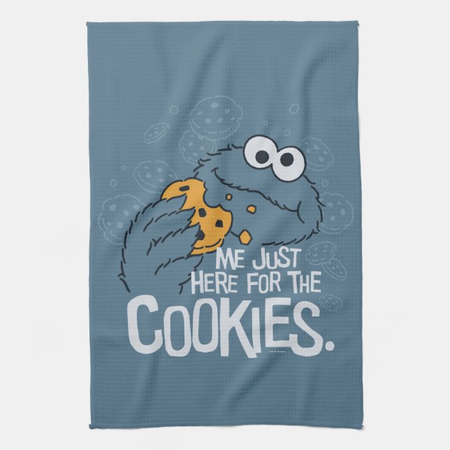 Cookie Monster | Me Just Here for the Cookies Tea Towel (Vertical)