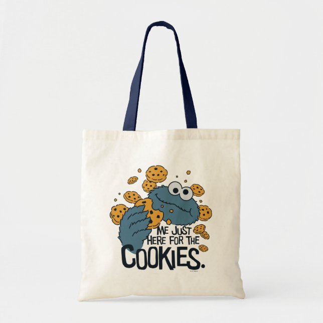 Cookie Monster | Me Just Here for the Cookies Tote Bag (Front)