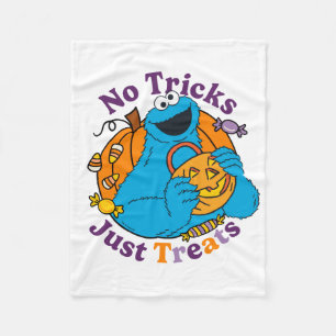Cookie Monster No Tricks Just Treats Fleece Blanket