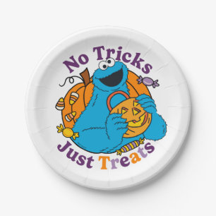Cookie Monster   No Tricks Just Treats Paper Plate