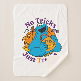 Cookie Monster No Tricks Just Treats Sherpa Blanket