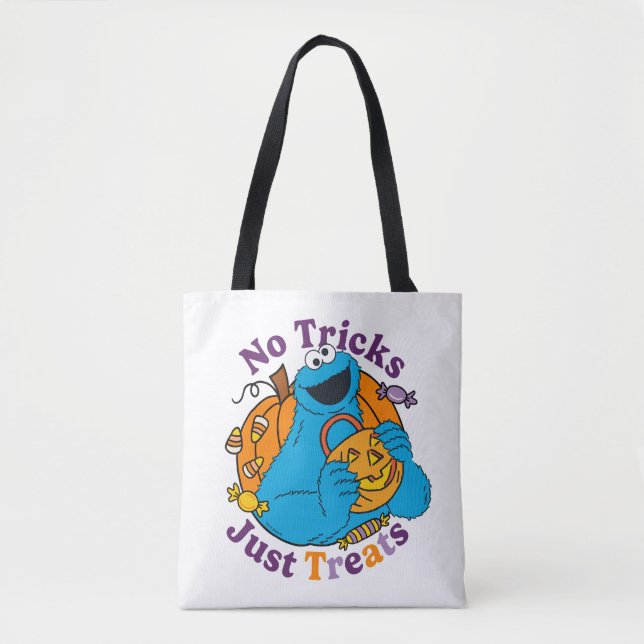 Cookie Monster | No Tricks Just Treats Tote Bag (Front)