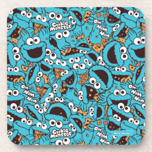 Cookie Monster   Nom Nom Nom Pattern Coaster