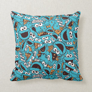 Cookie Monster   Nom Nom Nom Pattern Cushion