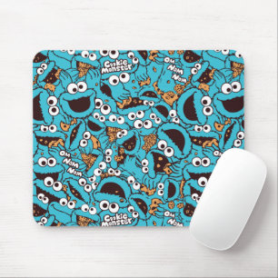 Cookie Monster   Nom Nom Nom Pattern Mouse Mat
