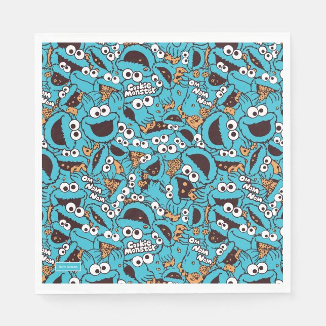 Cookie Monster | Nom Nom Nom Pattern Napkin (Front)
