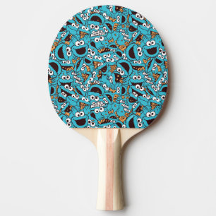 Cookie Monster Nom Nom Nom Pattern Ping Pong Paddle