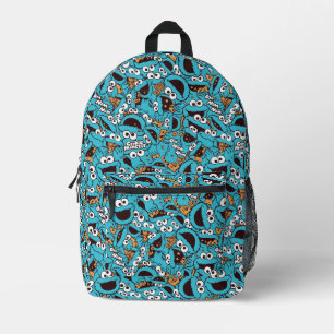 Cookie Monster   Nom Nom Nom Pattern Printed Backpack