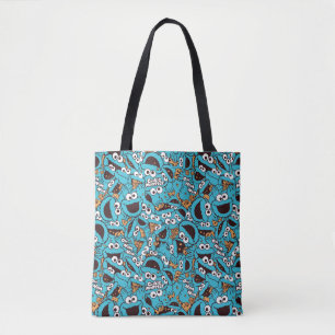 Cookie Monster Nom Nom Nom Pattern Tote Bag