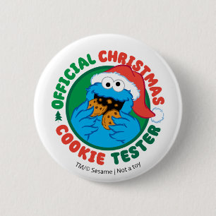 Cookie Monster Official Christmas Cookie Tester 6 Cm Round Badge