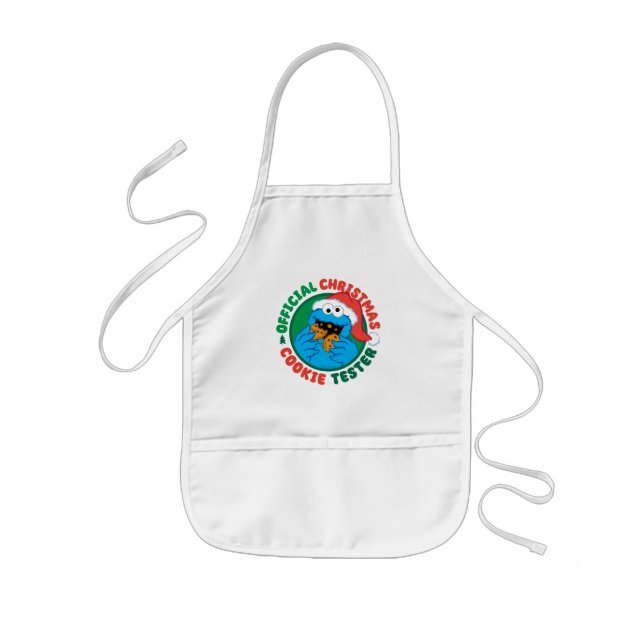 Cookie Monster | Official Christmas Cookie Tester Kids Apron (Front)