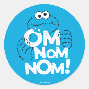 Cookie Monster Om Nom Nom! Classic Round Sticker