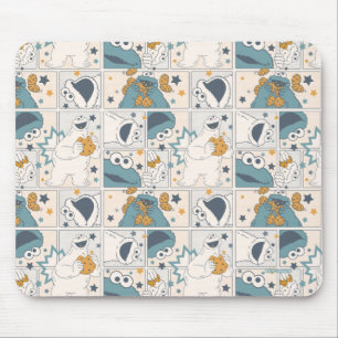 Cookie Monster   Om Nom Nom Comic Pattern Mouse Mat