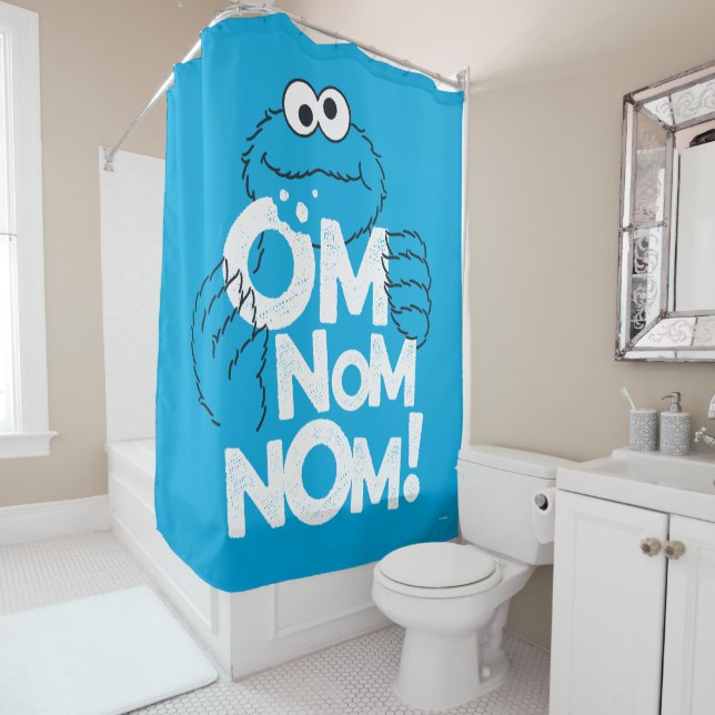 Cookie Monster | Om Nom Nom! Shower Curtain (In Situ)