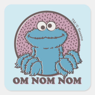 Cookie Monster Om Nom Nom Square Sticker