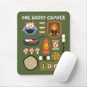 Cookie Monster   One Happy Camper Mouse Mat