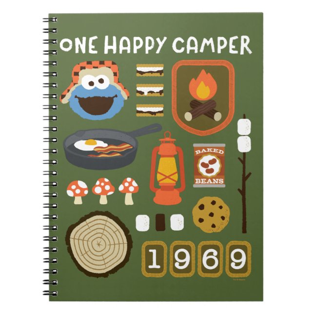 Cookie Monster | One Happy Camper Notebook (Front)