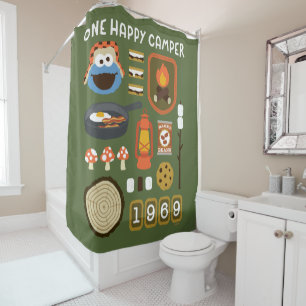 Cookie Monster One Happy Camper Shower Curtain