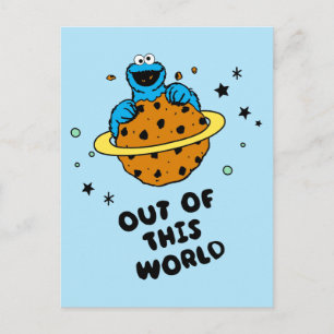 Cookie Monster Out of This World Postcard