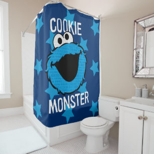 Cookie Monster Pattern Face Shower Curtain