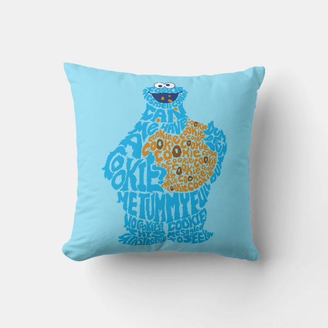Cookie Monster Pattern Fill Cushion (Front)
