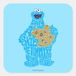 Cookie Monster Pattern Fill Square Sticker