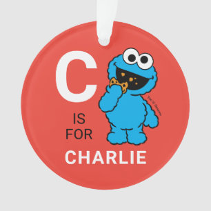 Cookie Monster Personalised Name with Photo Ornament