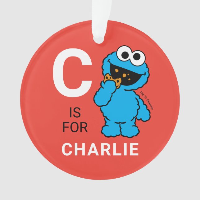 Cookie Monster | Personalised Name with Photo Ornament (Front)