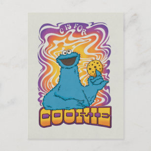 Cookie Monster Psychedelic Postcard