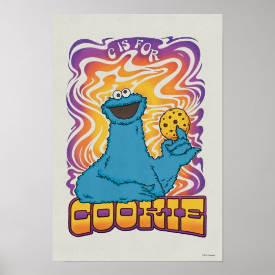 Cookie Monster | Psychedelic Poster | Zazzle.co.uk