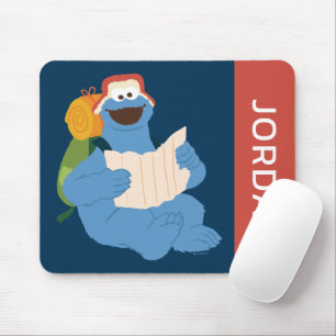 Cookie Monster Reading A Map   Add Your Name Mouse Mat