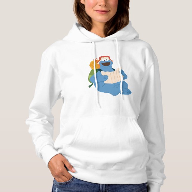 Cookie Monster Reading A Map Hoodie (Front)