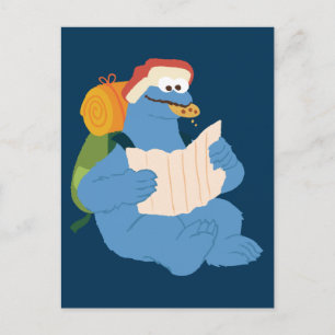 Cookie Monster Reading A Map Postcard