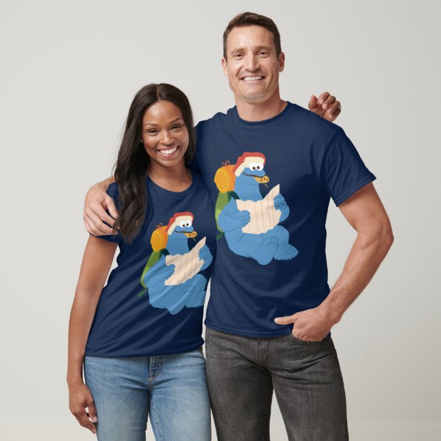Cookie Monster Reading A Map T-Shirt (Unisex)