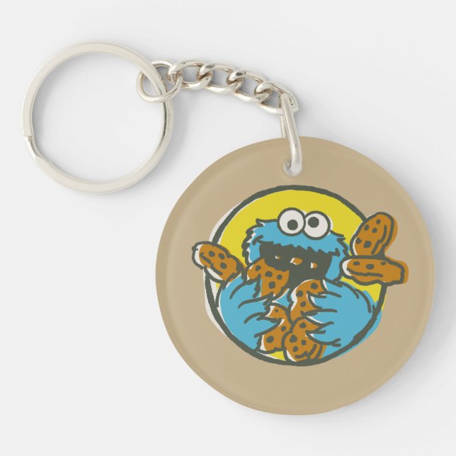 Cookie Monster Retro Key Ring (Front)