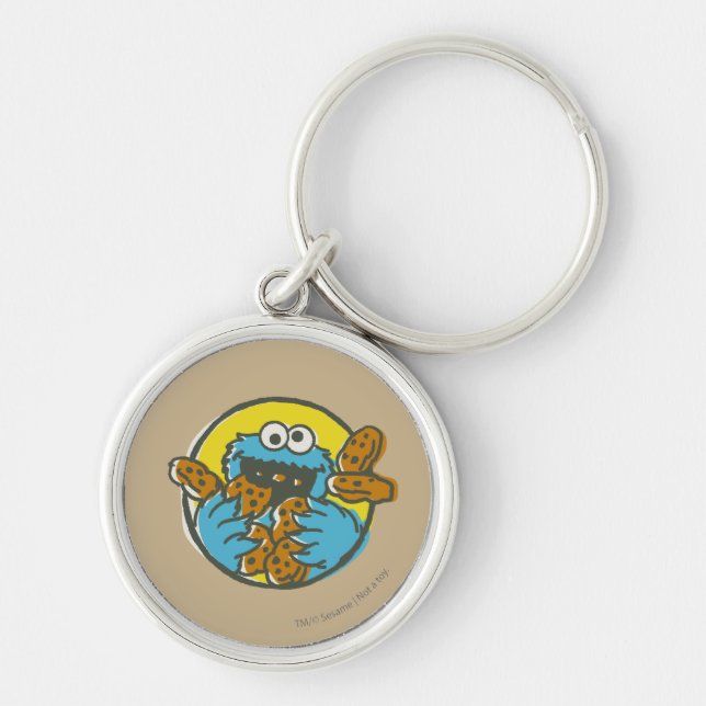 Cookie Monster Retro Key Ring (Front)
