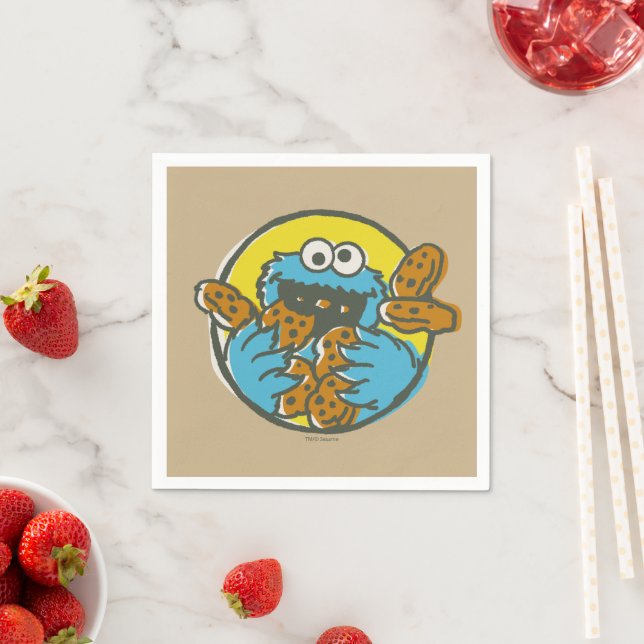 Cookie Monster Retro Napkin (Insitu)